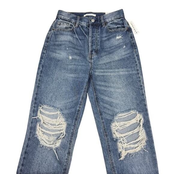 NWT PACSUN Ultra High Rise Slim Jean Sz 25 Away Blue - Picture 3 of 6